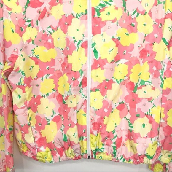 Ruby Rd. Pink Floral Lightweight Nylon Zip Up Jacket - Picture 6 of 9